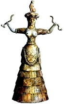 Cretan/Minoan Snake Goddess (Knossos snake charmer)